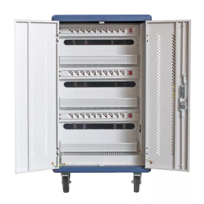 Techly I-CABINET-30DUTY pārnēsājams ierīču pārvaldības skapis / ratiņi Balta, Zila
