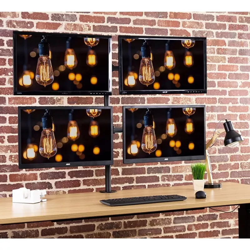 Techly ICA-LCD 382-Q monitora stiprinājums / statīvs 68,6 cm (27 collas) Galdam Melns