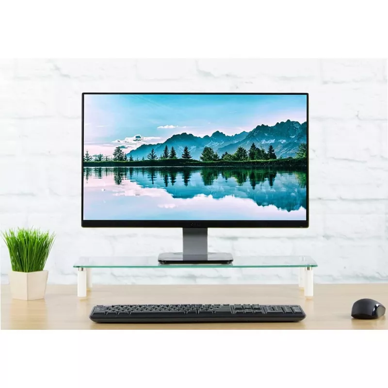 Techly Universāls galda monitora paaugstinājums, brīvstāvošs, 20 kg, 33 cm (13 collas), 81,3 cm (32 collas), caurspīdīgs