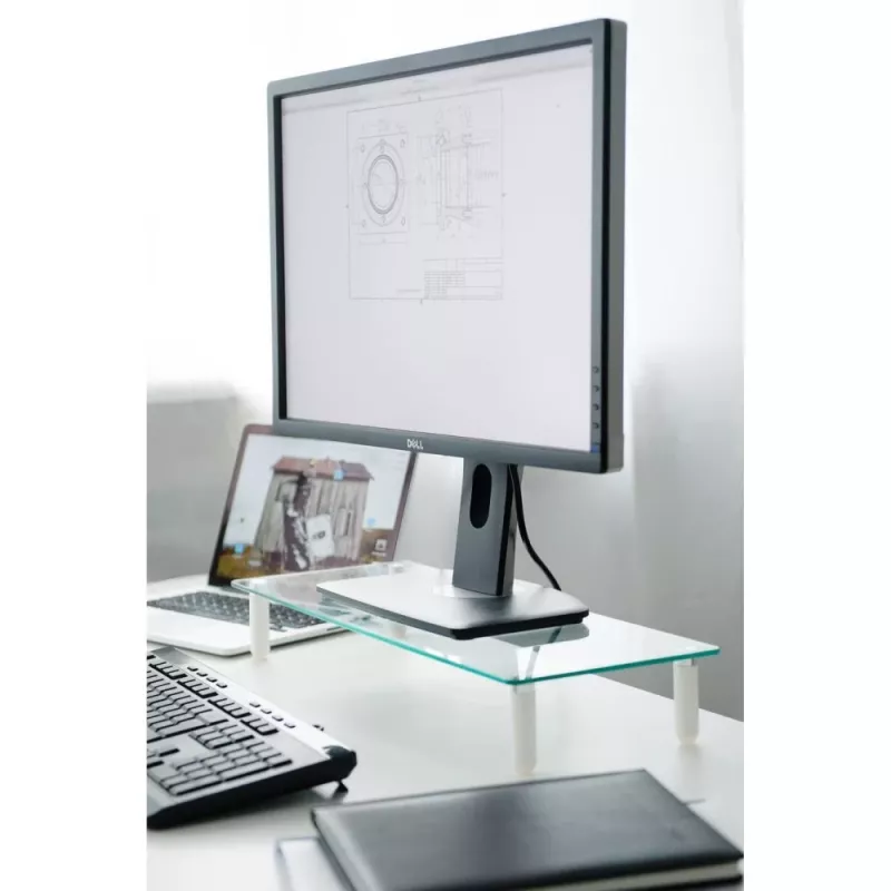 Techly Universāls galda monitora paaugstinājums, brīvstāvošs, 20 kg, 33 cm (13 collas), 81,3 cm (32 collas), caurspīdīgs