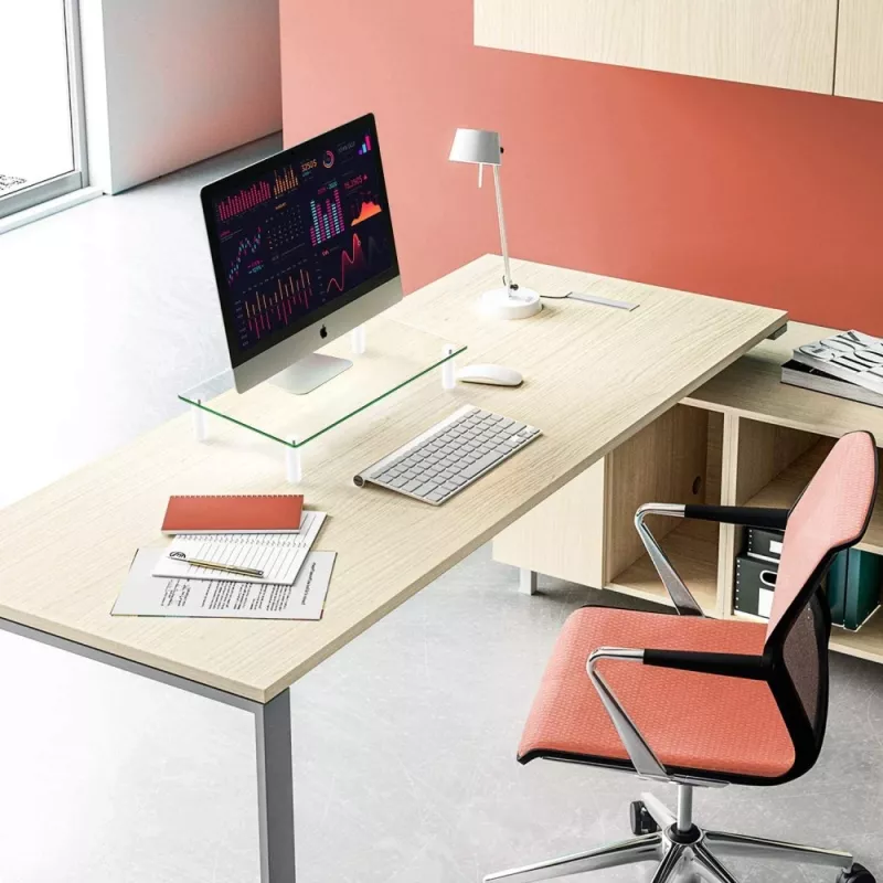Techly Universāls galda monitora paaugstinājums, brīvstāvošs, 20 kg, 33 cm (13 collas), 81,3 cm (32 collas), caurspīdīgs