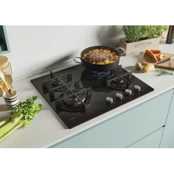 Candy CDK6GF4WEKB Melns Built-in 59.5 cm Gas 4 zone(s)