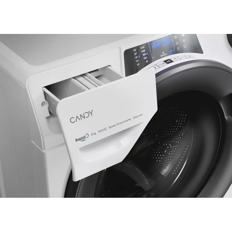 Candy RapidÓ PRO RP 486BWMR/1-S veļas mazgājamā mašīna ar priekšējo ielādi 8 kg 1400 apgr./min Balta