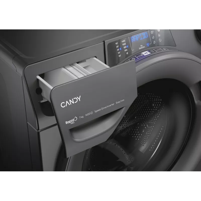 Candy RapidÓ PRO RP4 476BWMRR/1-S veļas mašīna ar priekšējo ielādi 7 kg 1351 RPM Antracīta