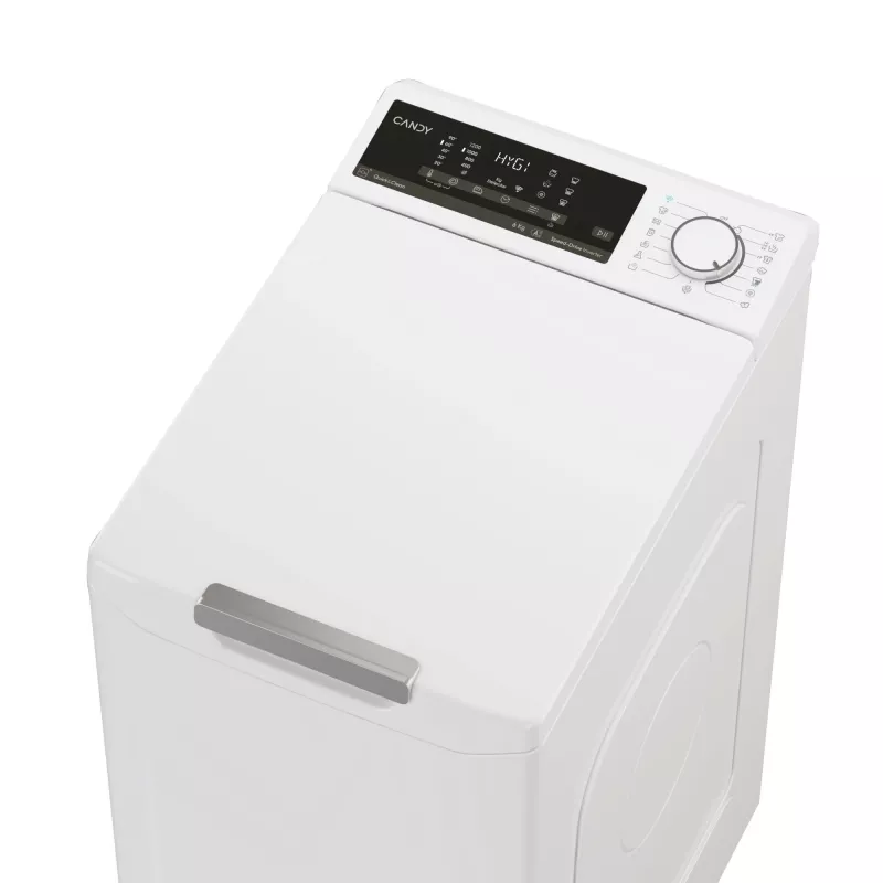 Candy TCA264TM5-S veļas mašīna, augšpuse ielādējama, 6 kg, 1200 RPM, balta