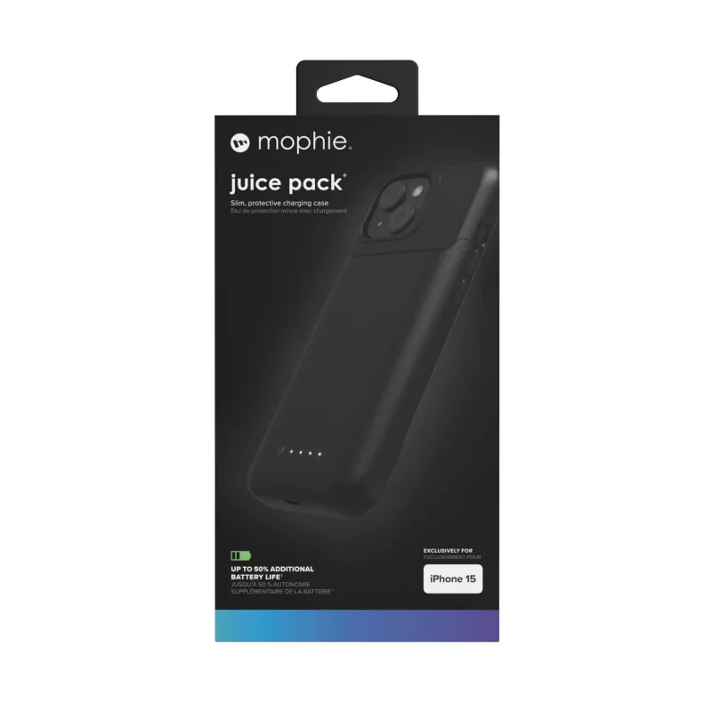 mophie Juice komplekts mobilā tālruņa maciņš 15.5 cm (6.1 collas) Vāks Melns
