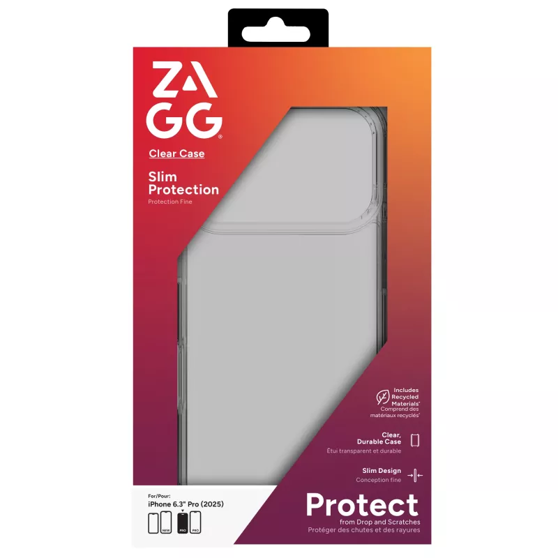ZAGG caurspīdīgs maciņš Apple iPhone 17 Pro, Cover, Apple, iPhone 17 Pro, 16 cm (6,3 collas), caurspīdīgs