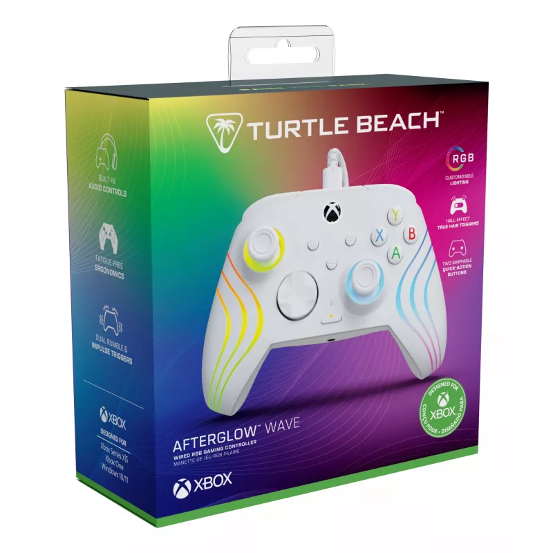 Gamepad Turtle Beach Afterglow Wave balta USB PC Xbox Series S X