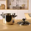 Nerūsējošā tērauda katls Taurus Classic Moments 6 L — piemērots indukcijas, gāzes un keramikas plītīm, ar vāku un vēsi pieskārienam rokturiem