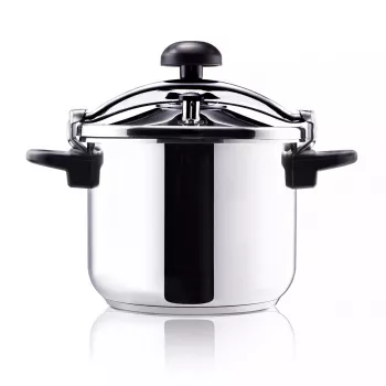 Nerūsējošā tērauda katls Taurus Classic Moments 6 L — piemērots indukcijas, gāzes un keramikas plītīm, ar vāku un vēsi pieskārienam rokturiem