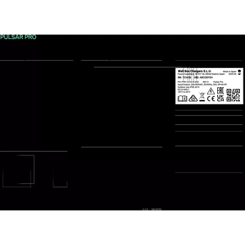 Wallbox Pulsar Pro elektromobiļu lādētājs, Type 2 kontaktligzda, 22 kW, 4G un Wi‑Fi