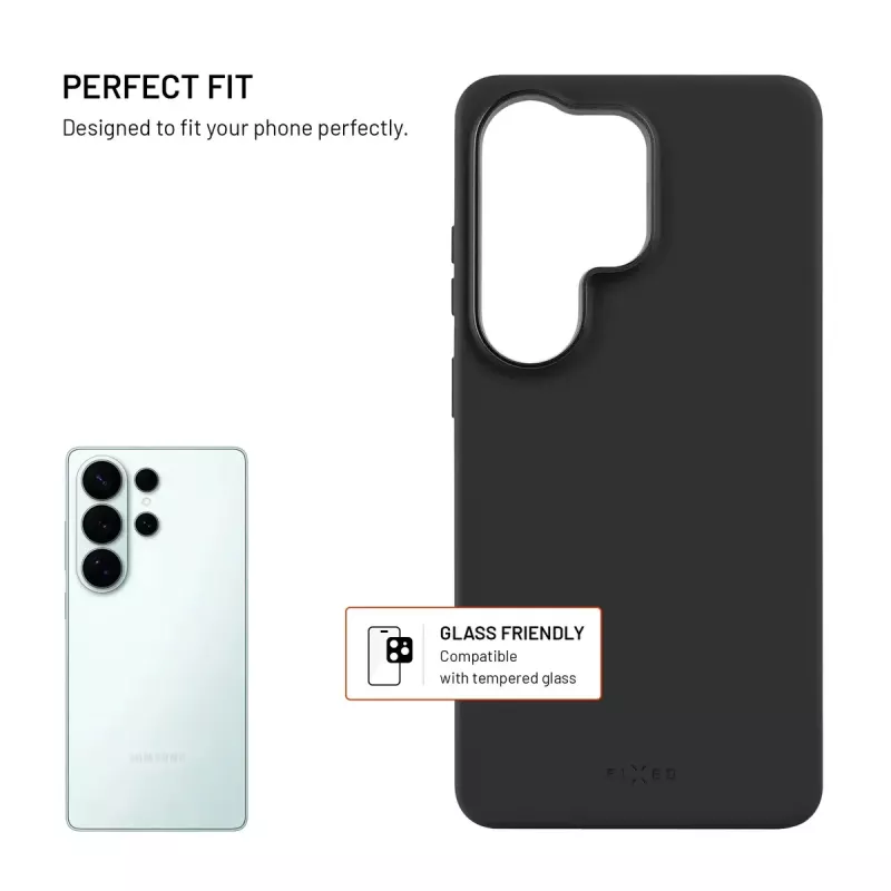 Fixed MagFlow | Aizmugurējais vāciņš | Samsung | Galaxy S26 Ultra | Šķidrais silikons | Melns