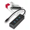 Axagon HUE-S2C interfeisa centrmezgls USB 3.2 Gen 1 (3.1 Gen 1) Type-A 5000 Mbit/s, melns
