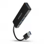 Axagon SuperSpeed USB plāns centrmezgls, USB 3.2 Gen 1 (3.1 Gen 1) Type-A, USB 3.2 Gen 1 (3.1 Gen 1) Type-A, 5000 Mbit/s, melns, plastmasa, 0,14 m