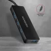 Axagon SuperSpeed USB plāns centrmezgls, USB 3.2 Gen 1 (3.1 Gen 1) Type-A, USB 3.2 Gen 1 (3.1 Gen 1) Type-A, 5000 Mbit/s, melns, plastmasa, 0,14 m