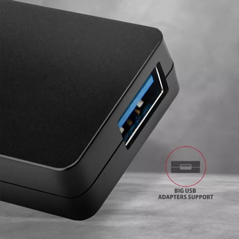 Axagon SuperSpeed USB-C plāns centrmezgls, USB 3.2 Gen 1 (3.1 Gen 1) Type-C, USB 3.2 Gen 1 (3.1 Gen 1) Type-A, 5000 Mbit/s, Melns, Plastmasa, 0,14 m