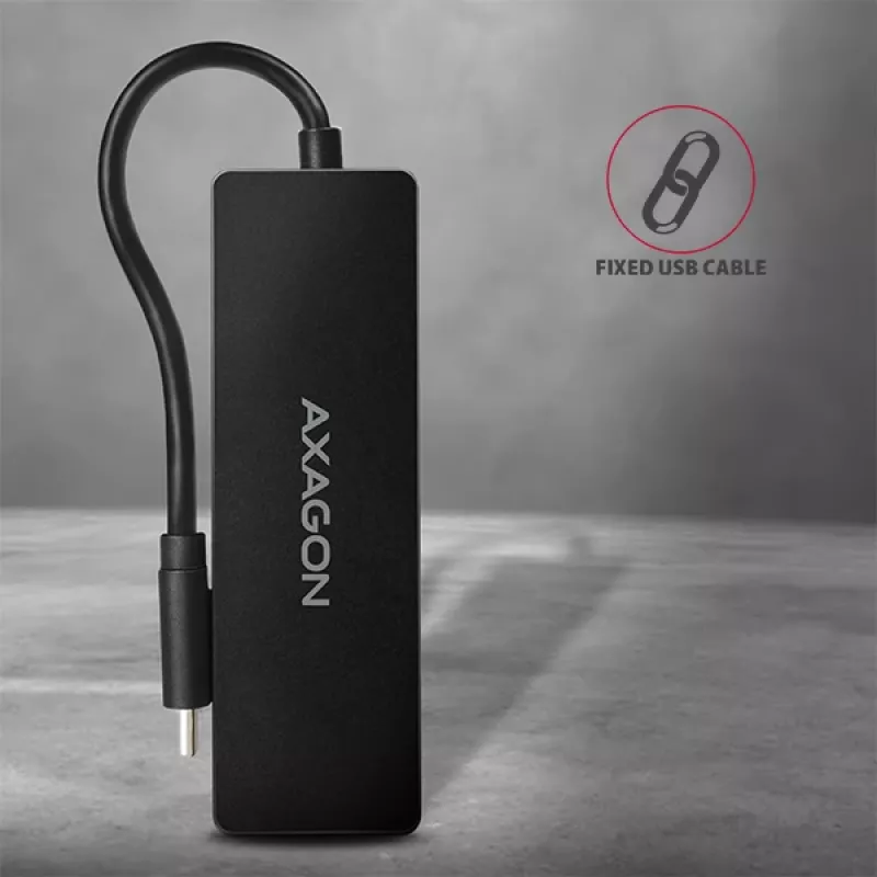 Axagon SuperSpeed USB-C plāns centrmezgls, USB 3.2 Gen 1 (3.1 Gen 1) Type-C, USB 3.2 Gen 1 (3.1 Gen 1) Type-A, 5000 Mbit/s, Melns, Plastmasa, 0,14 m
