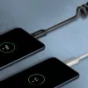 Axagon datu un uzlādes USB 2.0 kabelis, garums 1,1 m, 3A, melns, spirālveida. USB kabelis USB A USB C