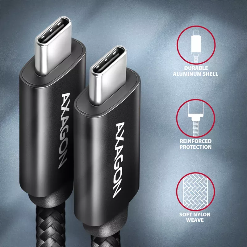 Axagon BUCM432-CM10AB USB kabelis USB4 Gen 3x2 1 m USB C Melns