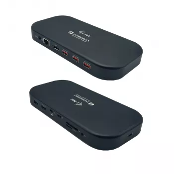 i-tec Thunderbolt 3/USB-C Dual 4K dokstacija + USB-C uz DisplayPort kabelis (1,5 m) + strāvas padeve 60W