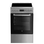 Brīvi stāvoša plīts BEKO FSM57300GX — keramikas plīts virsma ar 4 zonām, elektriskā cepeškrāsns, nerūsējošais tērauds, 50 cm