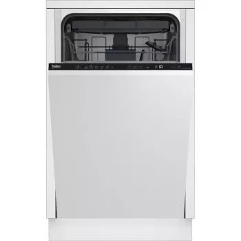 Trauku mazgājamā mašīna BEKO DIS46120 pilnībā iebūvējama šaura 45 cm, 11 galda klājumu, balta, 46 dB, E enerģijas klase