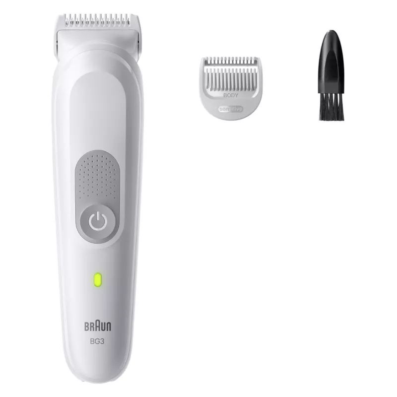 Ķermeņa kopšanas un skūšanās ierīce BRAUN Series 3 BG3530 — pelēks, iebūvēts NiMH akumulators, 80 min darbības laiks, 42×156 mm