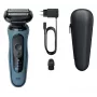 Folijas skuveklis BRAUN Series 5 52-A1000S, zils, Li-Ion uzlādējams, iebūvēts akumulators, pogu vadība, 166×64×51 mm