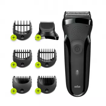 Braun Series 3 300BT bezvada mitrās un sausās skūšanās folijas skuveklis ar trimmeri