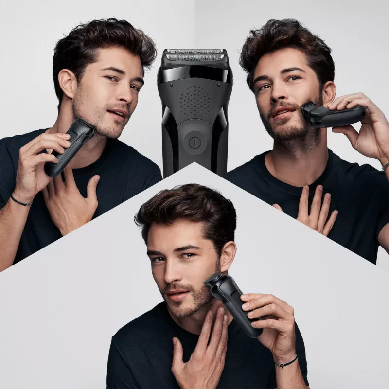 Braun Series 3 300BT bezvada mitrās un sausās skūšanās folijas skuveklis ar trimmeri