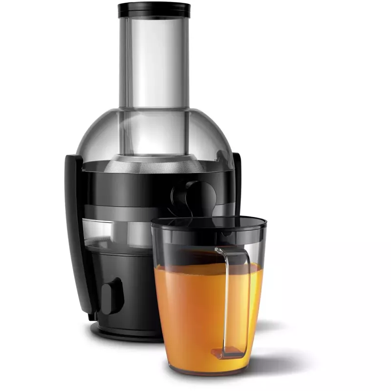 Lēnās sulu spiedes Philips Viva Collection HR1856, 800 W, melna, LED displejs, sulas trauks