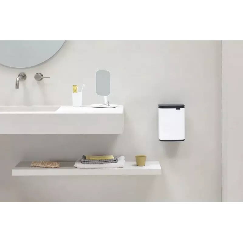 Brabantia Bo atkritumu tvertne 4 L taisnstūrveida tērauds melns balts
