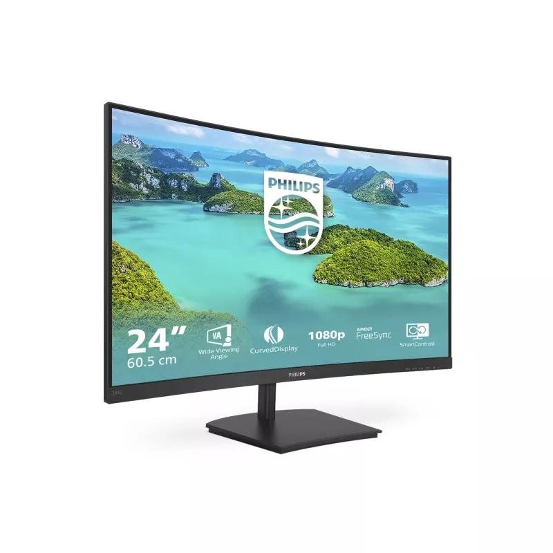 Philips E Line 241E1SCA/00 datora monitors 59,9 cm (23,6 collas) 1920 x 1080 pikseļi Full HD LCD melns