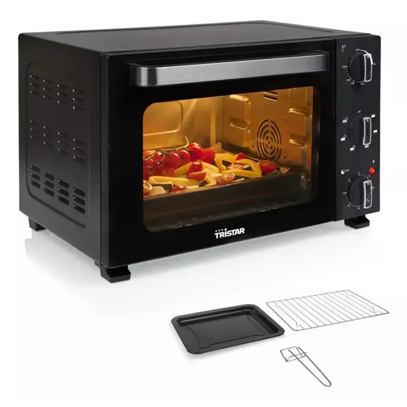 Galda elektriskā cepeškrāsns Tristar OV-3627 — 27 L, 1500 W, melna, grozāmās vadības ierīces