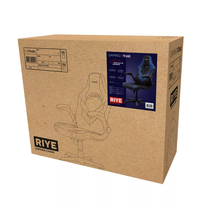 Trust GXT 703B RIYE Universāla spēļu krēsls Melns, Zils