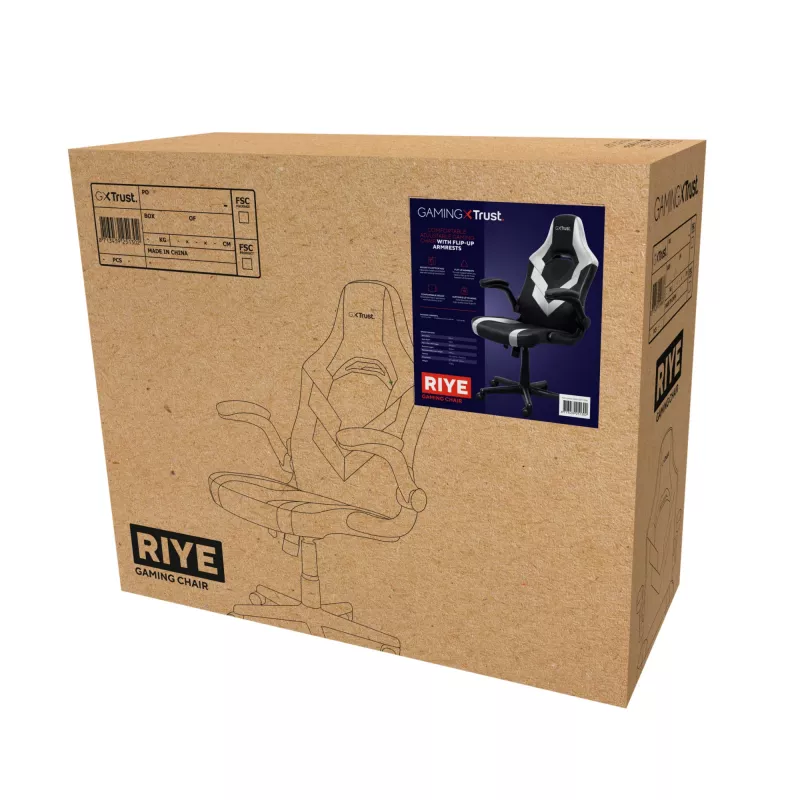 Universāla spēļu krēsls Trust GXT 703W RIYE melns balts 140 kg