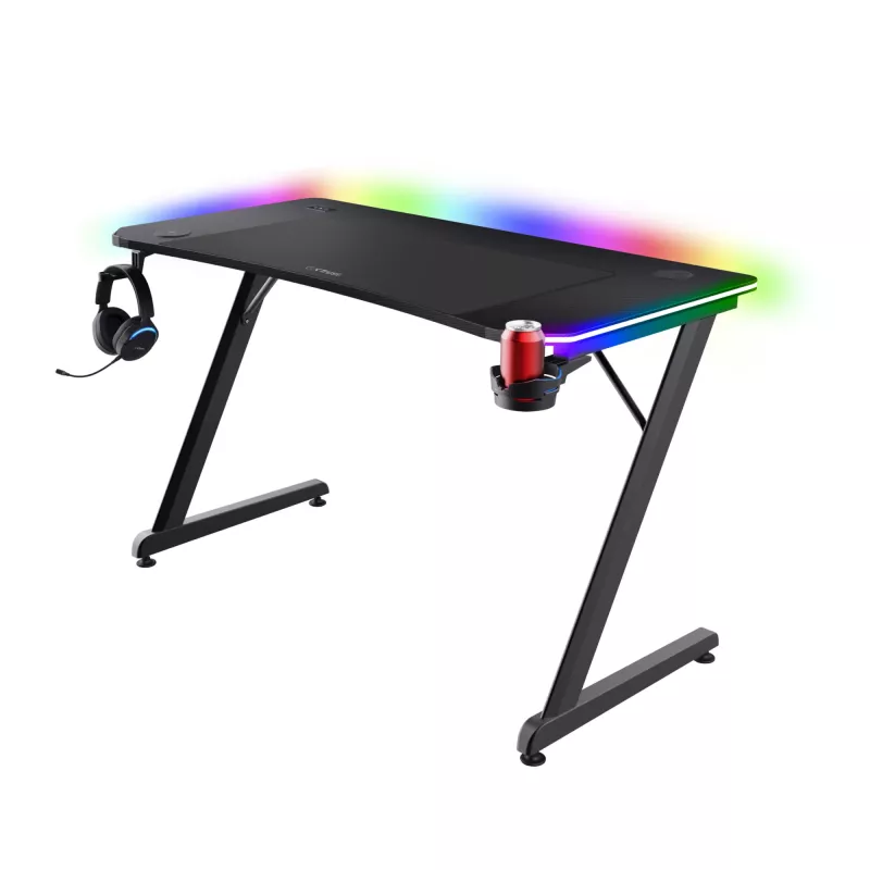 Galds Trust GXT 710 Luminus Pro Melns Taisnstūra ABS/PC 1200x600x740mm