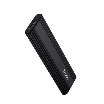 SSD korpuss TRUST 25806 Melns M.2, viena diska, līdz 4 TB, USB Type-C 10 Gbit/s (USB 3.2 Gen 2)