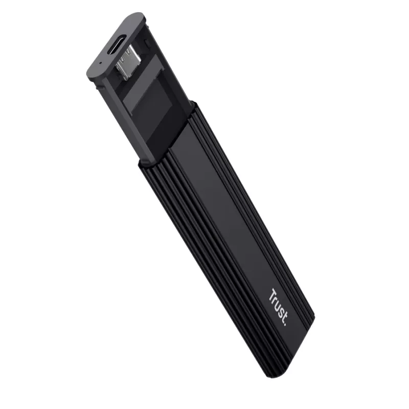 SSD korpuss TRUST 25806 Melns M.2, viena diska, līdz 4 TB, USB Type-C 10 Gbit/s (USB 3.2 Gen 2)