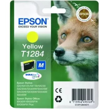 Epson Fox Singlepack dzeltena T1284 DURABrite Ultra tintes kasetne