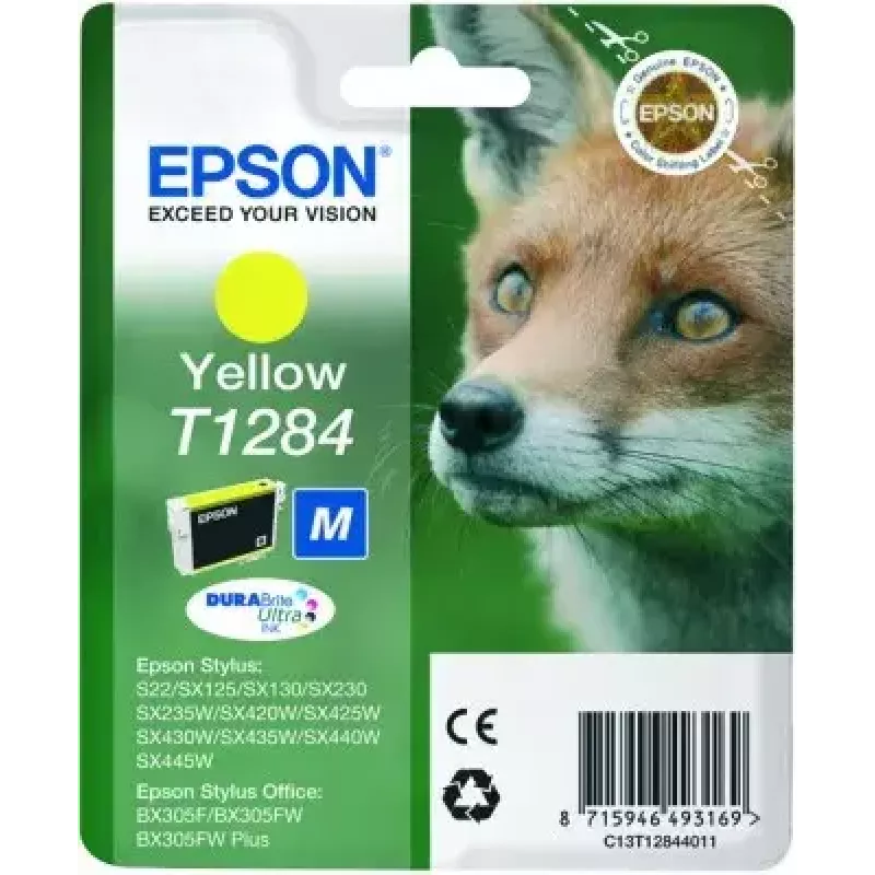 Epson Fox Singlepack dzeltena T1284 DURABrite Ultra tintes kasetne