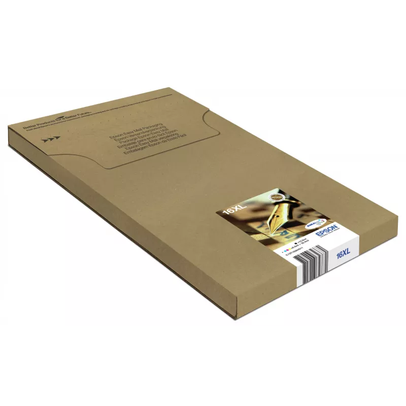 Epson pildspalvu un krustvārdu mīklu daudzpaka 4 krāsas 16XL EasyMail, augsta (XL) ietilpība, melna, ciāna, fuksīna, dzeltena, pigmenta bāzes tinte, pigmenta bāzes tinte, 12.9 ml, 6.5 ml