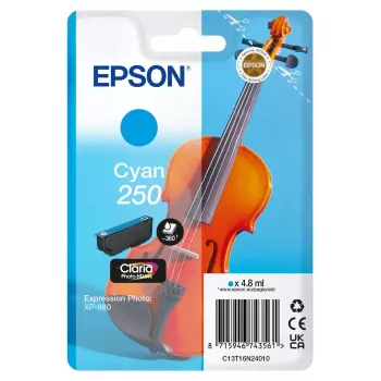 Epson 250 Claria Photo HD ciāna tintes kasetne, oriģināla, vienā iepakojumā 4.8 ml