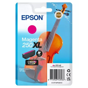 Epson 250XL Violin Claria Photo HD oriģināla augstas (XL) ražības madženta tintes kasetne, 1 gab., 8.9 ml