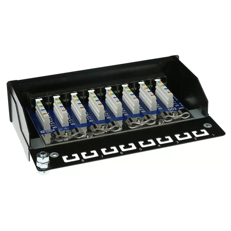 Virsmai montējama ekranēta 8 portu CAT5E paneļa kārba ACT FA5001, 173×44×109 mm