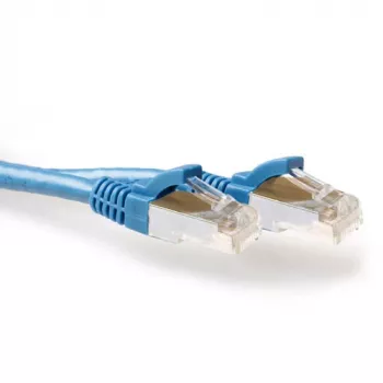 ACT Blue 1,5 metrs LSZH SFTP CAT6A komutācijas kabelis, bezsaķeres, ar RJ45 savienotājiem
