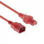 ACT strāvas vads C14 - C15 sarkans 2 m, 2 m, IEC C14, IEC C15, 250 V, 10 A