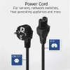 ACT Powercord tīkla savienotājs CEE 7/7 vīrišķais (leņķveida) - C15 melns 1 m