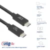 ACT USB4 20Gbps 240W USB Type-C kabelis 2m Melns USB-IF sertificēts