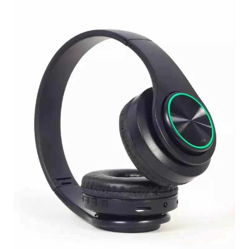 Vadu un bezvadu austiņas GEMBIRD BHP-LED-01, supra-aural, galvas lente, melnas, 0,3 m kabelis, 150 g